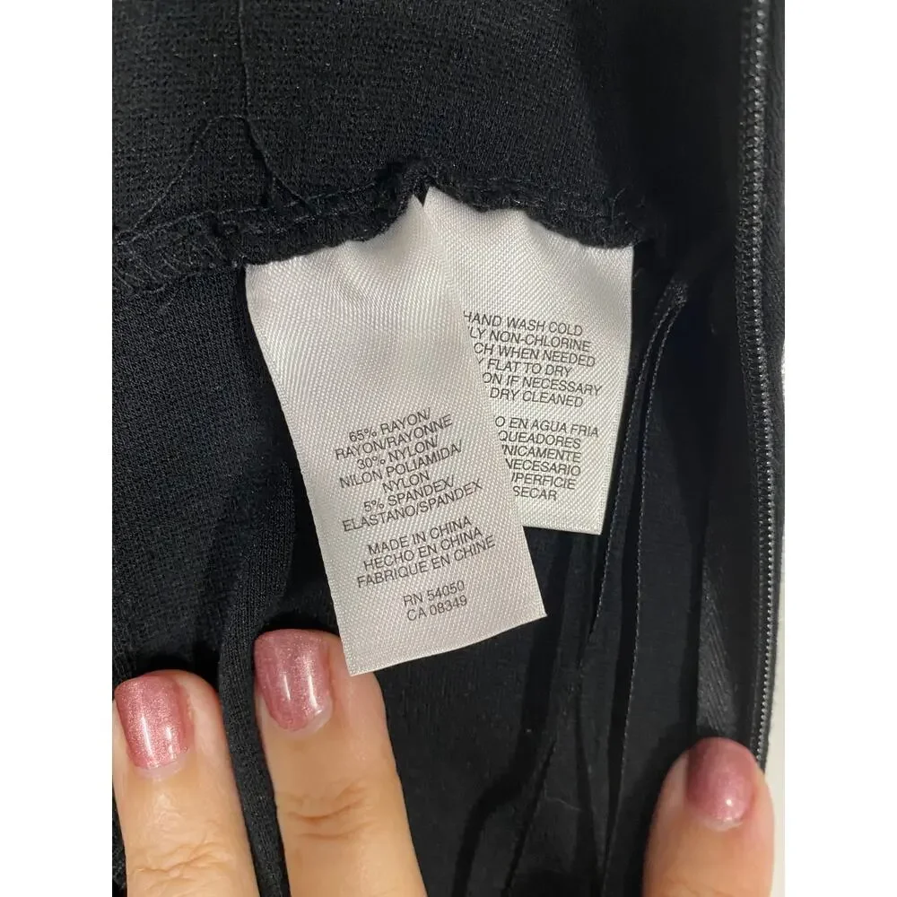 AK Anne Klein Black Ponte Knit Double Slit Pencil Skirt Size SMALL - Picture 5 of 9